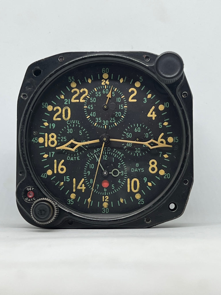 Vintage WW2 Military Hamilton 37500 Aircraft Dash Clock